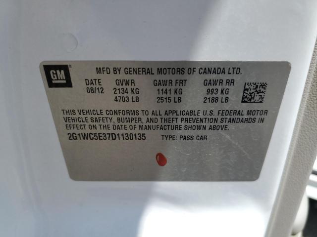 2G1WC5E37D1130135 - 2013 CHEVROLET IMPALA LTZ 白色 照片 12