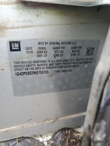 1G4ZP5SS7HU159158 - 2017 BUICK LACROSSE ESSENCE SILVER photo 12