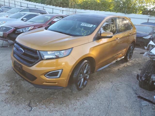 2FMTK3AP1FBC31321 - 2015 FORD EDGE SPORT ORANGE photo 2