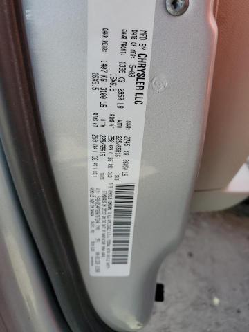 2A8HR54P88R787304 - 2008 CHRYSLER TOWN & COU TOURING SILVER photo 13