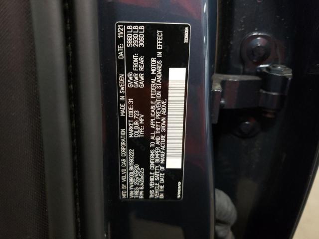 YV4BR0DL8N1983222 - 2022 VOLVO XC60 T8 RECHARGE INSCRIPTION BLUE photo 13