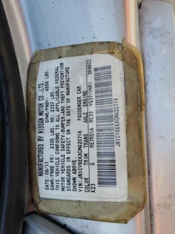 JN1CV6EKXCM420716 - 2012 INFINITI G37 BASE SILVER photo 12