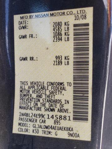 1N4BL24E99C145881 - 2009 NISSAN ALTIMA 3.5SE GRAY photo 12