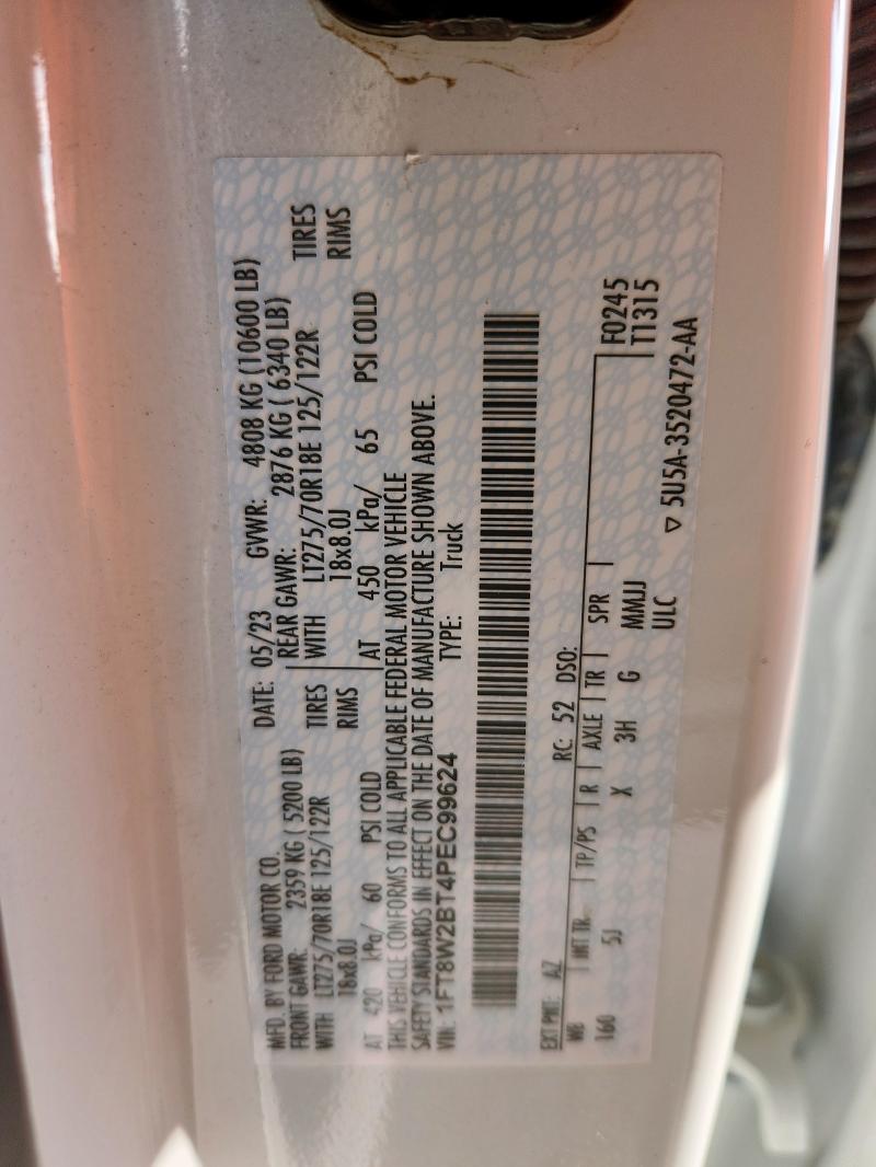 1FT8W2BT4PEC99624 - 2023 FORD F250 SUPER DUTY WHITE photo 13