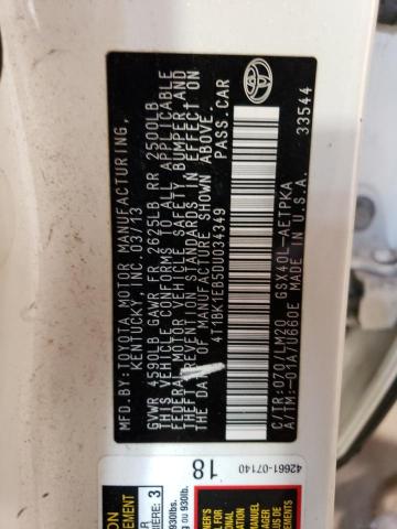 4T1BK1EB5DU034349 - 2013 TOYOTA AVALON BASE Ağ foto 13