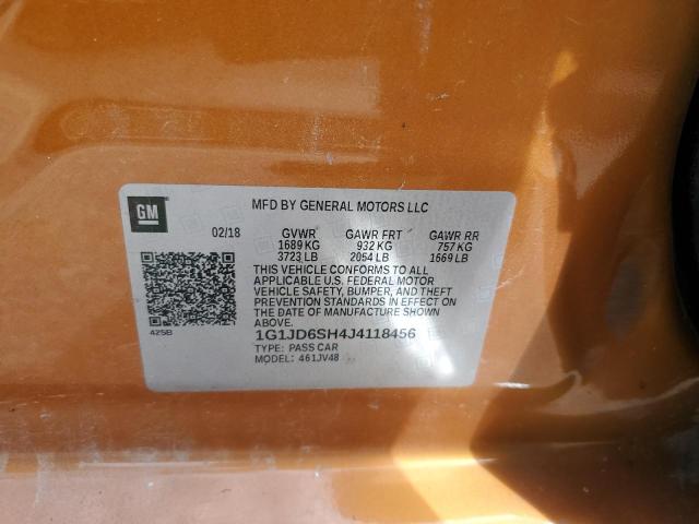 1G1JD6SH4J4118456 - 2018 CHEVROLET SONIC LT 橙色 照片 13