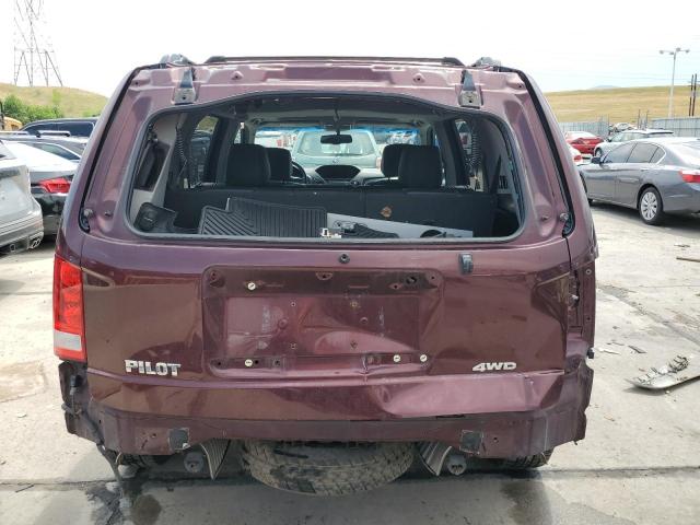 5FNYF4H56CB016606 - 2012 HONDA PILOT EXL BURGUNDY photo 6