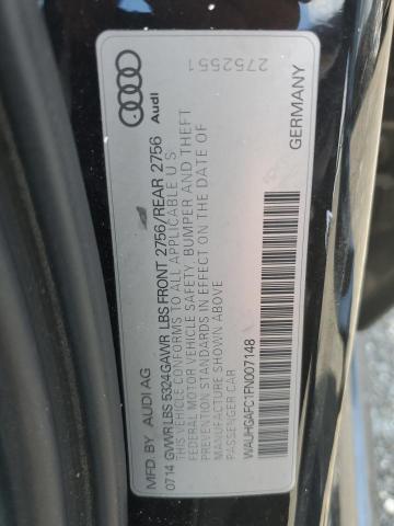 WAUHGAFC1FN007148 - 2015 AUDI A6 PRESTIGE შავი ფოტო 12