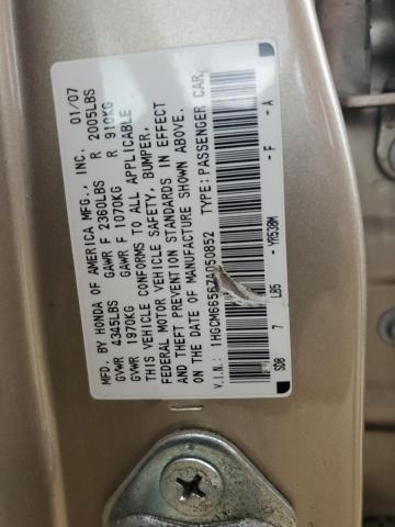 1HGCM66567A050852 - 2007 HONDA ACCORD EX GOLD photo 12