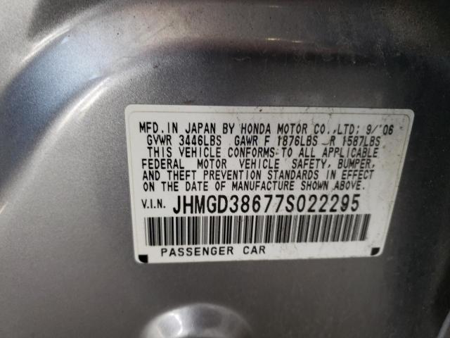 JHMGD38677S022295 - 2007 HONDA FIT S SILVER photo 13