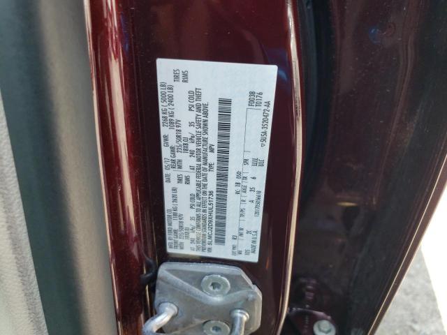 5LMCJ2D9XHUL51736 - 2017 LINCOLN MKC SELECT 勃艮第红 照片 13