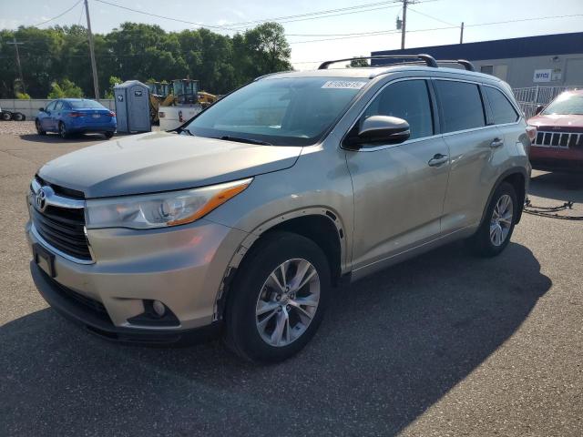 5TDJKRFH0ES036503 - 2014 TOYOTA HIGHLANDER XLE 金色 照片 1
