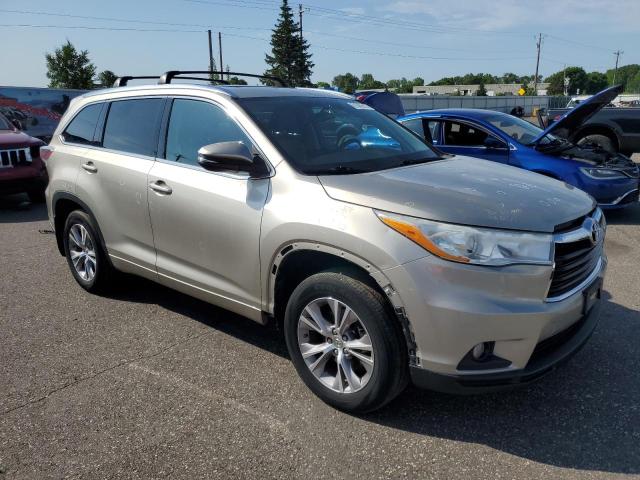 5TDJKRFH0ES036503 - 2014 TOYOTA HIGHLANDER XLE 金色 照片 4