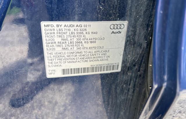 WA1WMAFE4BD007613 - 2011 AUDI Q7 PRESTIGE 蓝色 照片 10