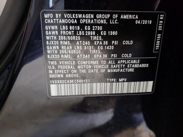1V2XR2CA9KC560121 - 2019 VOLKSWAGEN ATLAS SE BLACK photo 14
