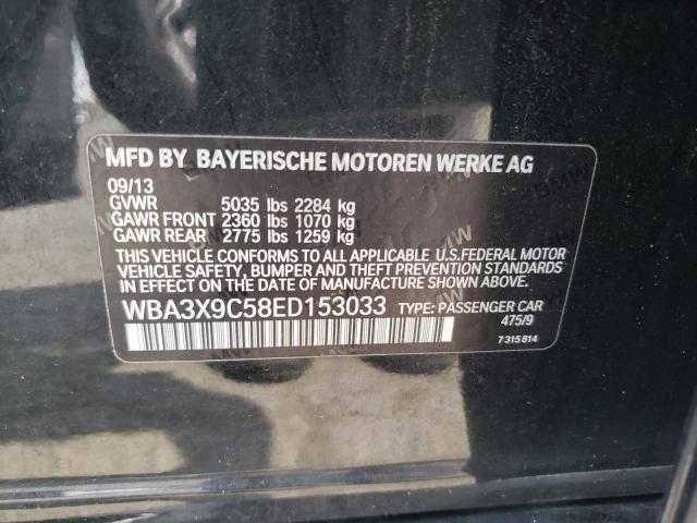 WBA3X9C58ED153033 - 2014 BMW 335 XIGT BLACK photo 12