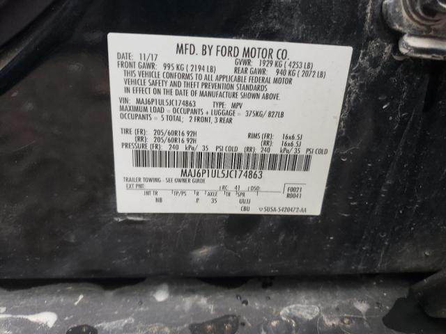 MAJ6P1UL5JC174863 - 2018 FORD ECOSPORT SE Қара фото 13