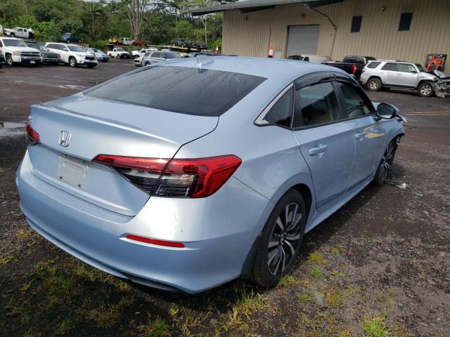 2HGFE1F70NH312491 - 2022 HONDA CIVIC EX BLUE photo 3