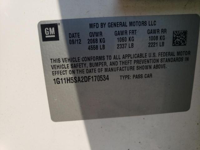 1G11H5SA2DF170534 - 2013 CHEVROLET MALIBU LTZ Ağ foto 13