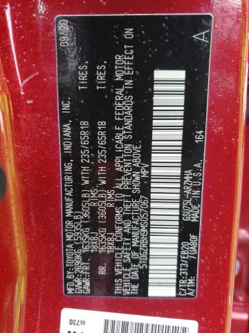 5TDGZRBH9MS057067 - 2021 TOYOTA HIGHLANDER XLE RED photo 13