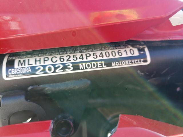 MLHPC6254P5400610 - 2023 HONDA CBR500 RA RED photo 9