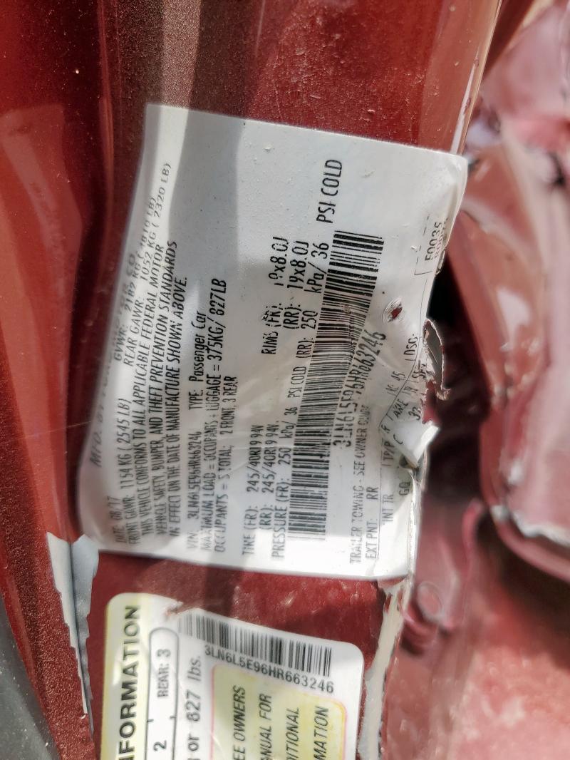 3LN6L5E96HR663246 - 2017 LINCOLN MKZ RESERVE MAROON photo 13