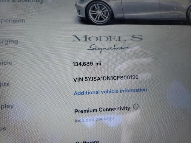 5YJSA1DN1CFS00120 - 2012 TESLA MODEL S Արծաթագույն լուսանկար 9