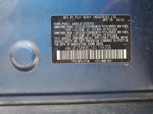 JF2SH6BC2AG799205 - 2010 SUBARU FORESTER XS Blau Foto 13