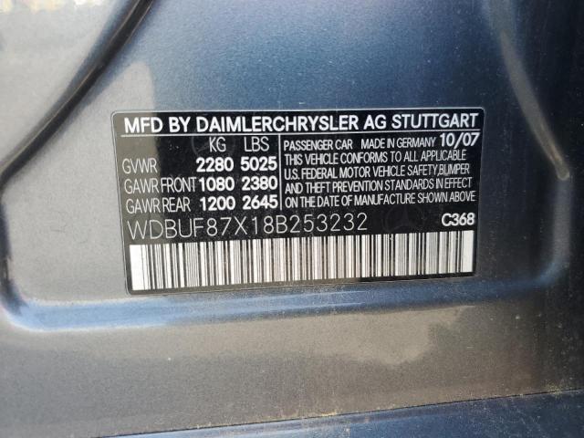 WDBUF87X18B253232 - 2008 MERCEDES-BENZ E 350 4MATIC GRAY photo 12