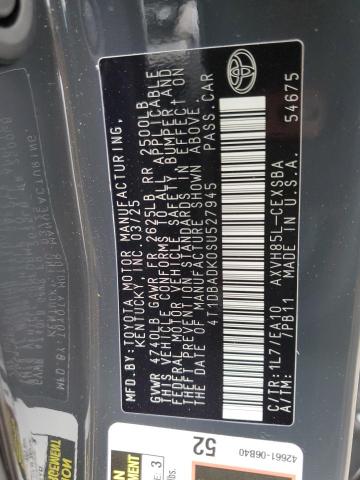 4T1DBADK0SU527945 - 2025 TOYOTA CAMRY XSE CHARCOAL photo 13