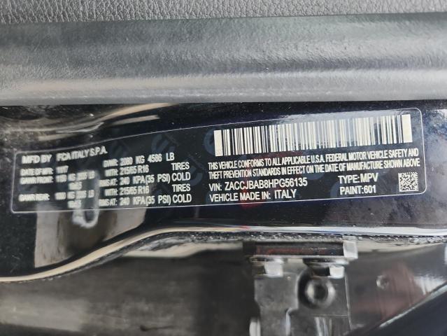 ZACCJBAB8HPG56135 - 2017 JEEP RENEGADE SPORT Қара фото 12