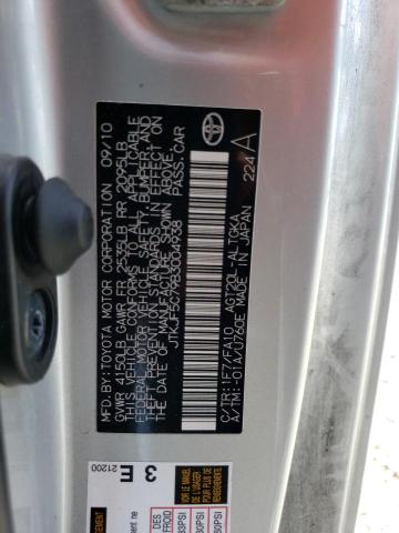 JTKJF5C79B3004938 - 2011 TOYOTA SCION TC 银色 照片 12