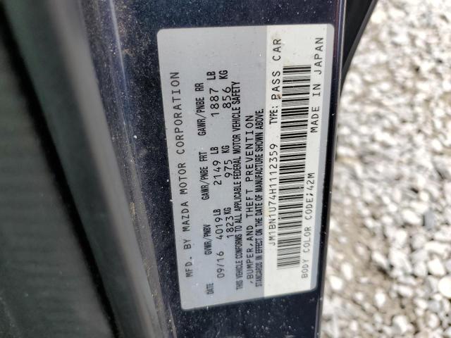 JM1BN1U74H1112359 - 2017 MAZDA 3 SPORT BLUE photo 12