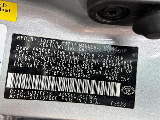 4T1BF1FK6GU507845 - 2016 TOYOTA CAMRY LE SILVER photo 10