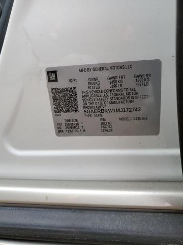 5GAERBKW1MJ172743 - 2021 BUICK ENCLAVE ESSENCE თეთრი ფოტო 12