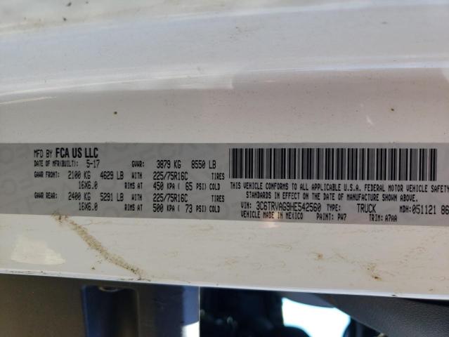 3C6TRVAG9HE542560 - 2017 RAM PROMASTER 1500 STANDARD WHITE photo 13