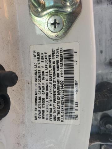 19XFB2F98EE214402 - 2014 HONDA CIVIC EXL WHITE photo 12
