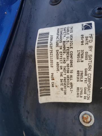 1G8AJ52F75Z112212 - 2005 SATURN ION LEVEL 2 BLUE photo 13