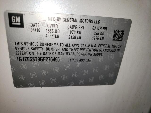 1G1ZE5ST9GF276495 - 2016 CHEVROLET MALIBU LT WHITE photo 12