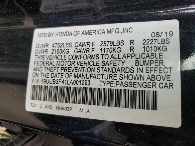 19UUB3F41LA001293 - 2020 ACURA TLX TECHNOLOGY BLACK photo 12