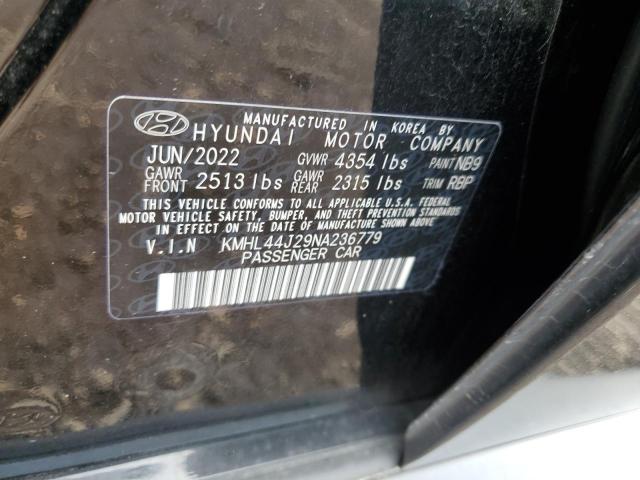 KMHL44J29NA236779 - 2022 HYUNDAI SONATA SEL PLUS BLACK photo 12