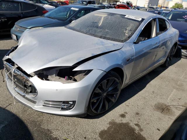 5YJSA1H18EFP42258 - 2014 TESLA MODEL S Մոխրագույն լուսանկար 1