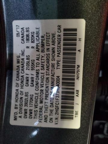 2HGFC1F37JH640004 - 2018 HONDA CIVIC EX GRAY photo 13