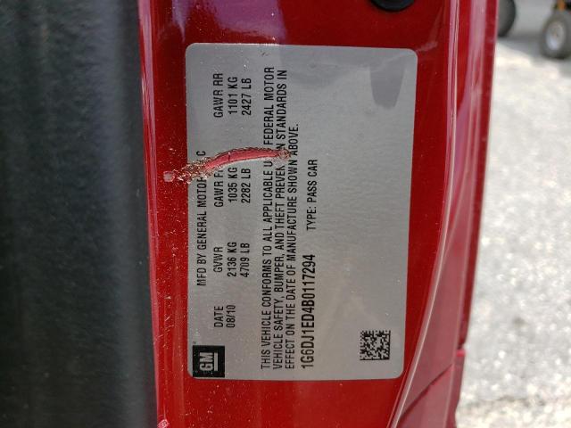 1G6DJ1ED4B0117294 - 2011 CADILLAC CTS PERFORMANCE COLLECTION Красный фото 12