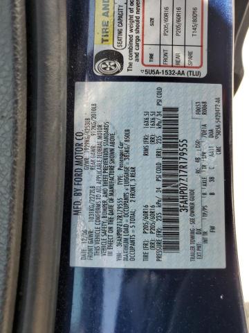 3FAHP07Z17R179555 - 2007 FORD FUSION SE BLUE photo 13