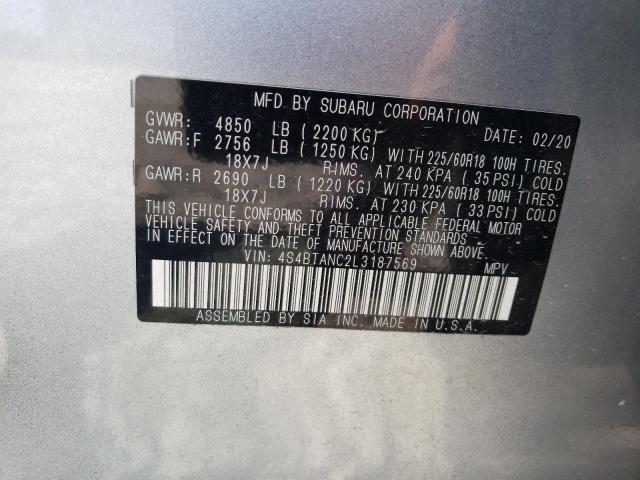 4S4BTANC2L3187569 - 2020 SUBARU OUTBACK LIMITED BLUE photo 13