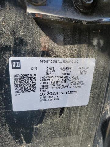 1G1ZG5ST1NF102279 - 2022 CHEVROLET MALIBU RS 黑色 照片 12