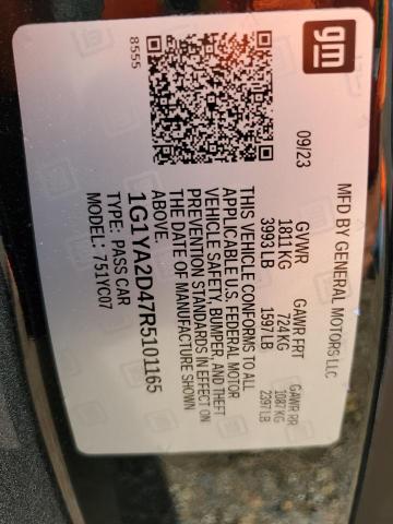 1G1YA2D47R5101165 - 2024 CHEVROLET CORVETTE STINGRAY 1LT BLACK photo 13