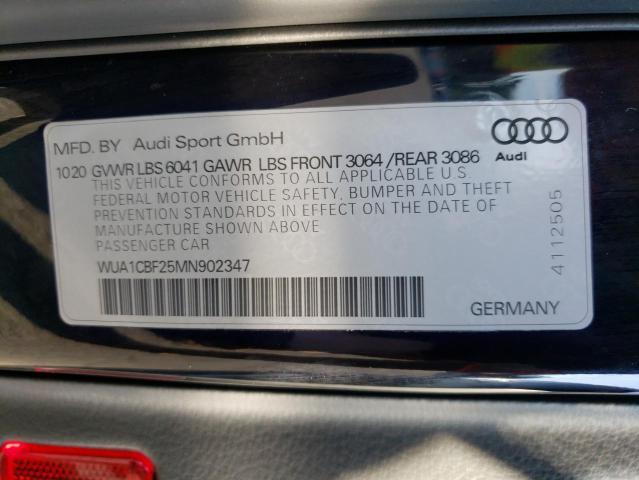 WUA1CBF25MN902347 - 2021 AUDI RS6 BLACK photo 12