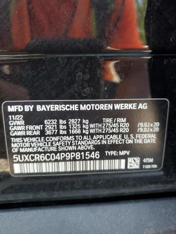 5UXCR6C04P9P81546 - 2023 BMW X5 XDRIVE40I 黑色 照片 12